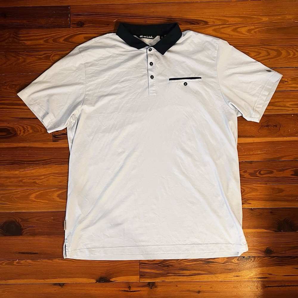 TravisMathew Men's Polo Shirt Light Blue Performance Golf Size XXL‎
